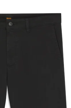 Regular-fit trousers in stretch-cotton satin