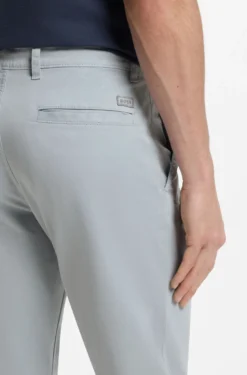 Regular-fit trousers in stretch-cotton satin