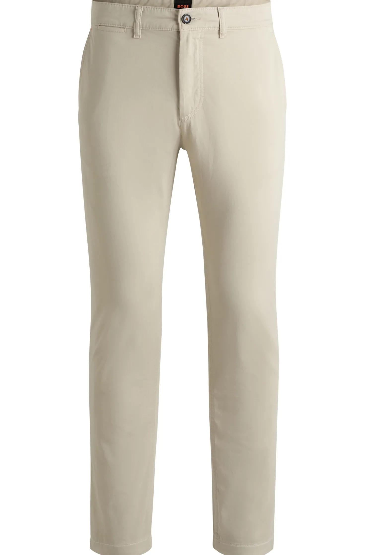 Regular-fit trousers in stretch-cotton satin
