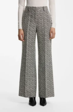 Regular-fit trousers in stretch herringbone fabric