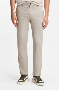 Regular-fit trousers in stretch-cotton satin