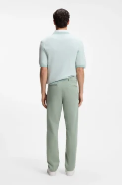 Regular-fit trousers in stretch-cotton satin