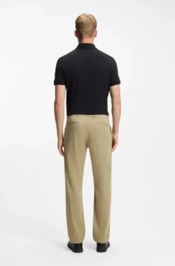 Regular-fit trousers in stretch-cotton satin