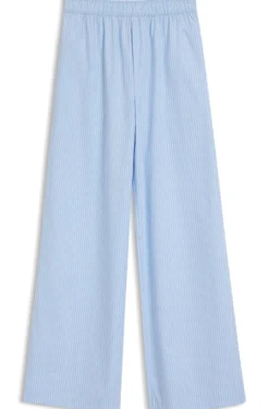 Regular-fit trousers in striped cotton poplin