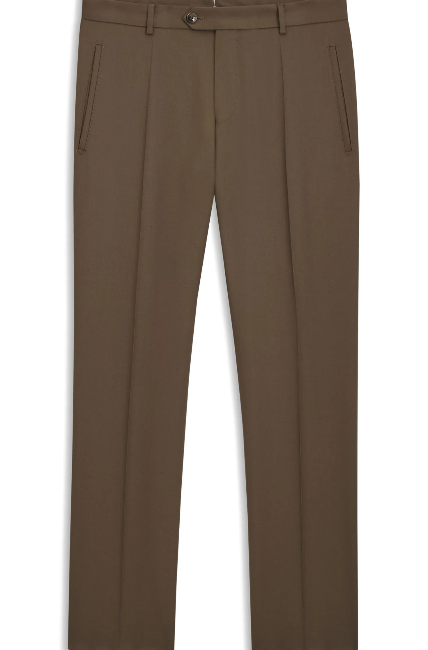 Regular-fit trousers in virgin and textured wool