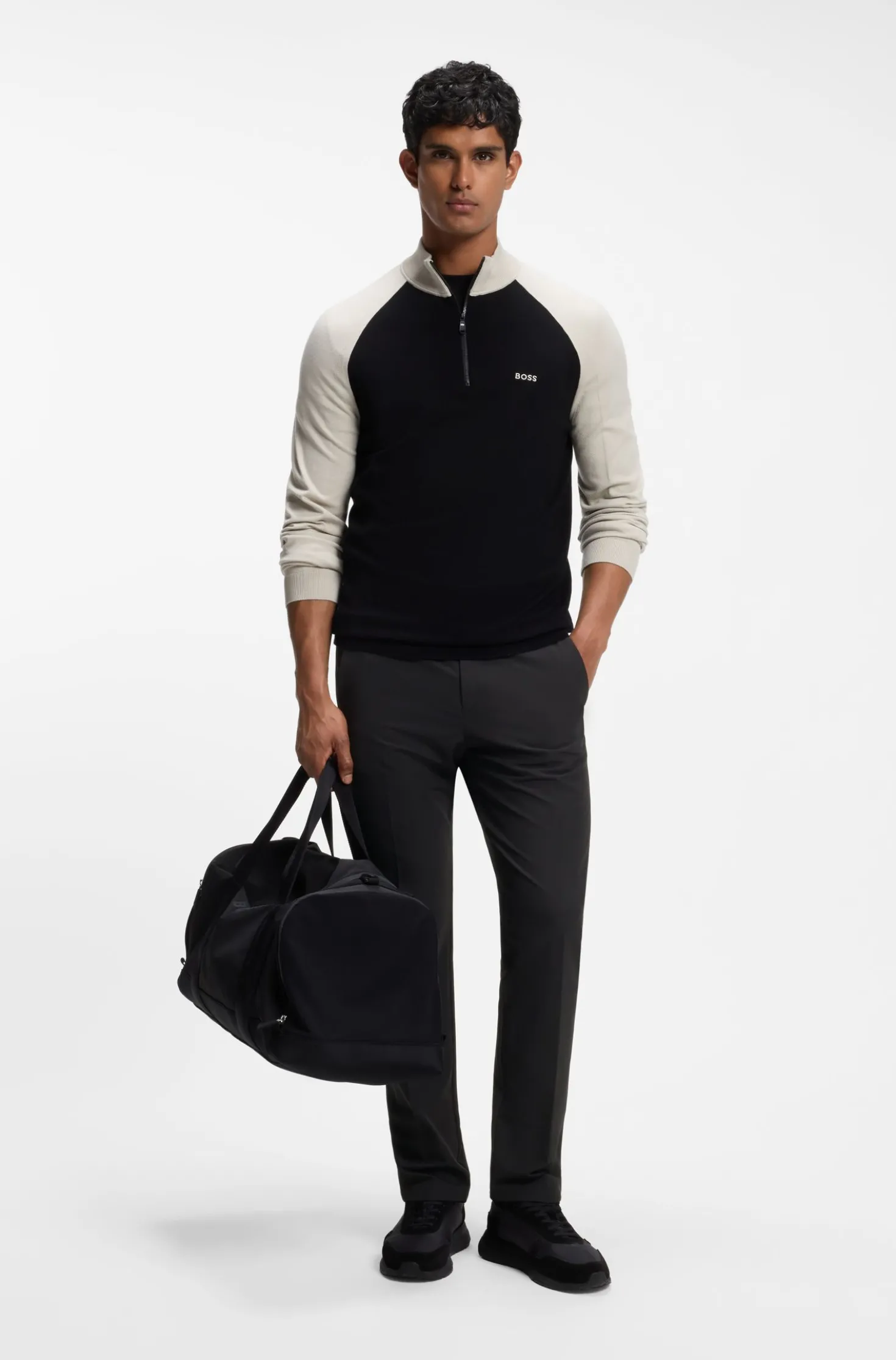 Regular-fit trousers in water-repellent stretch fabric