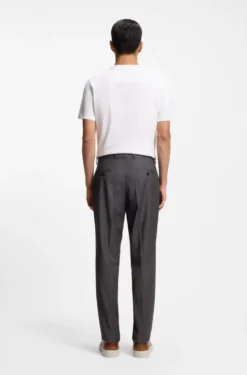 Regular-fit trousers in water-repellent virgin wool