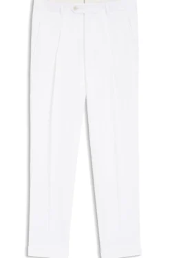 Regular-fit trousers in wrinkle-resistant linen