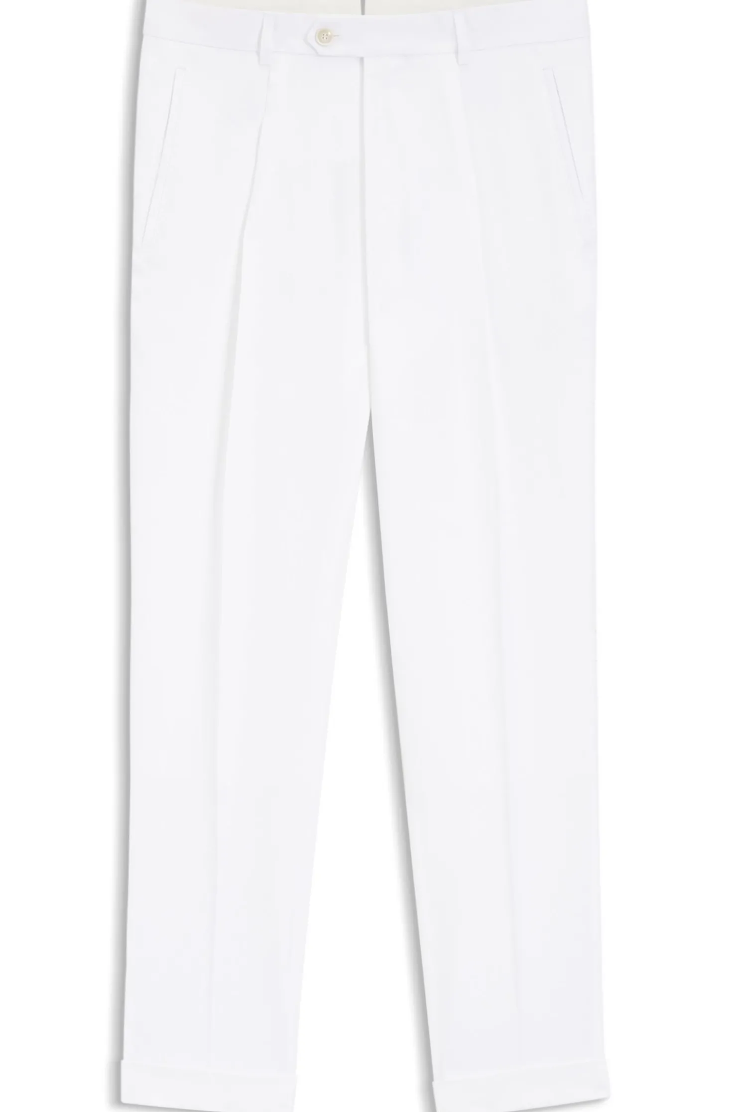 Regular-fit trousers in wrinkle-resistant linen