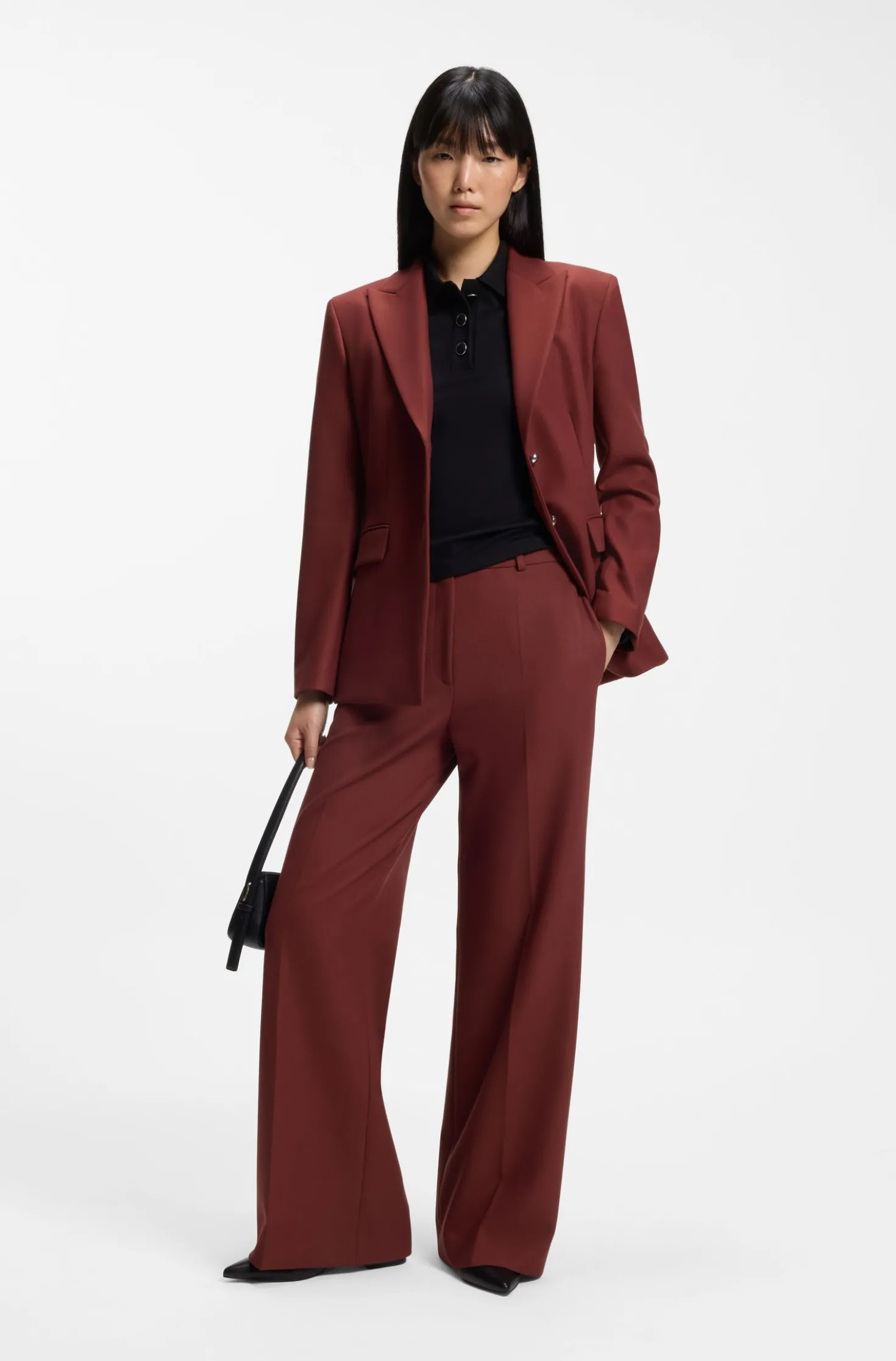 Regular-fit trousers with wide leg