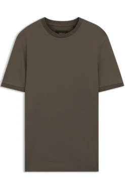 Regular-fit T-shirt in cotton-silk jacquard