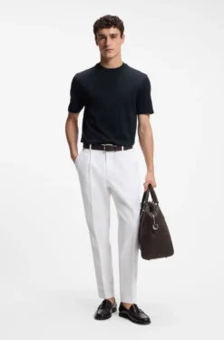 Regular-fit T-shirt in cotton with raised jacquard structure