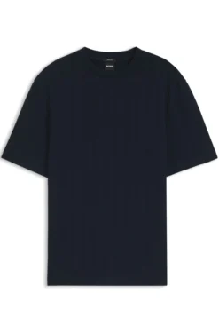 Regular-fit T-shirt in cotton with raised jacquard structure