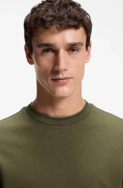 Regular-fit T-shirt in stretch cotton blend