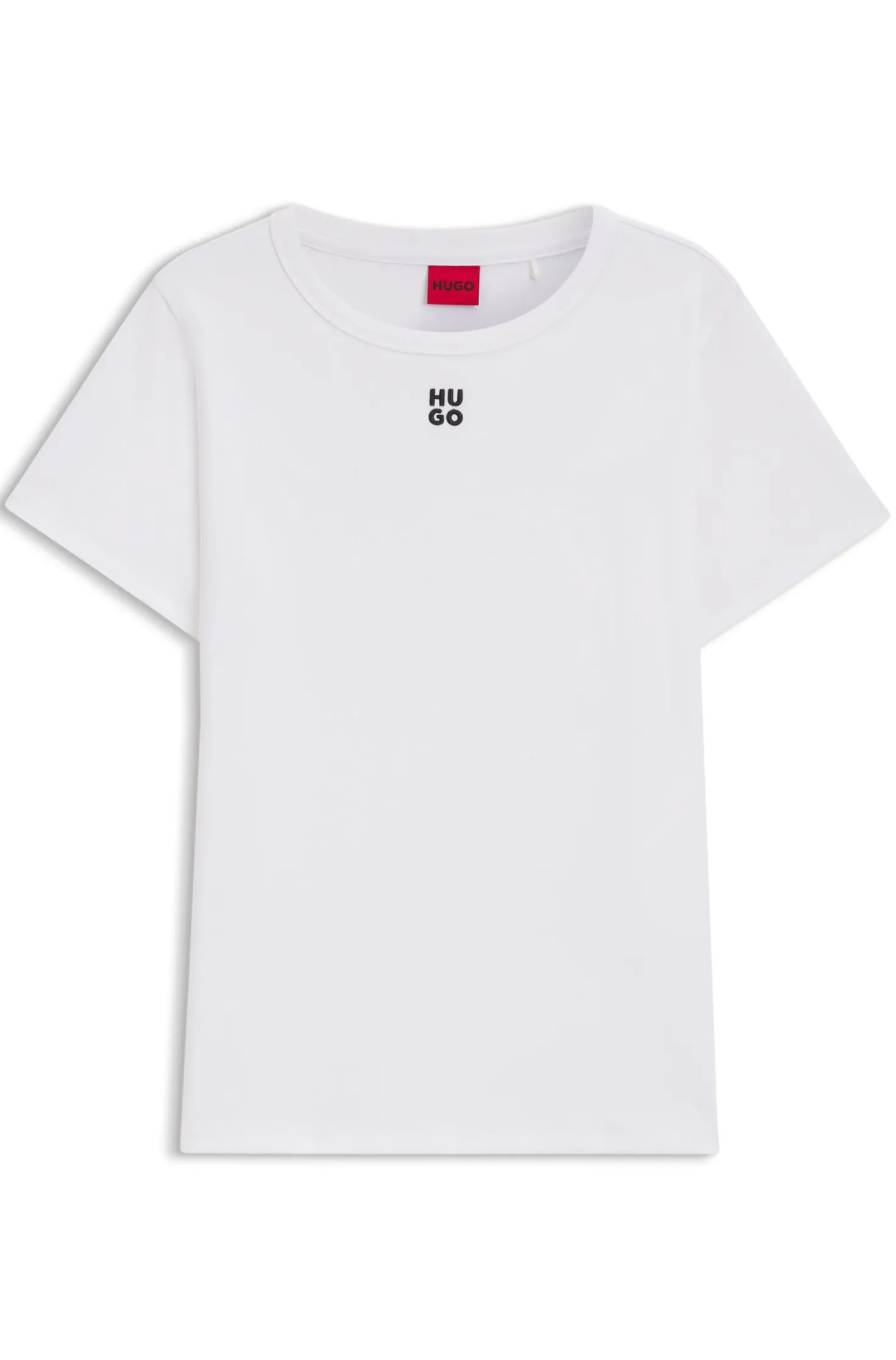 Regular-fit T-shirt with stacked-logo embroidery