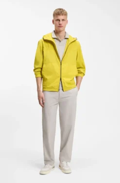 Regular-fit windbreaker in water-repellent soft-touch fabric