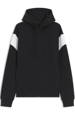 Regular-fit zip-up sweatshirt in spacer piqué
