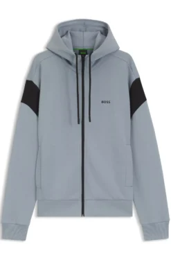 Regular-fit zip-up sweatshirt in spacer piqué