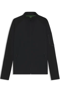 Regular-fit zip-up sweatshirt with decorative reflective details