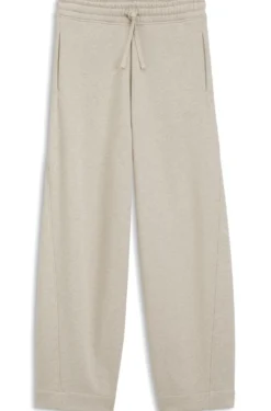 Relaxed-fit barrel-leg trousers in melange jersey