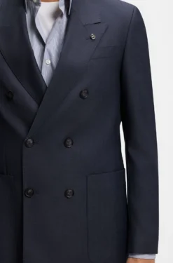 Relaxed-fit blazer in micro-patterned virgin wool