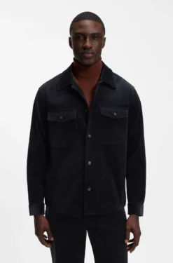 Relaxed-fit blazer in micro-pattern stretch cotton