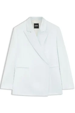 Relaxed-fit blazer in sateen with concealed closure