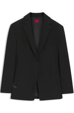 Relaxed-fit blazer in seersucker with chain belt