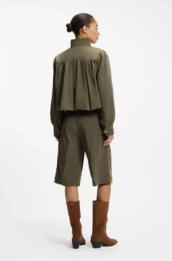 Relaxed-fit blazer with balloon hem