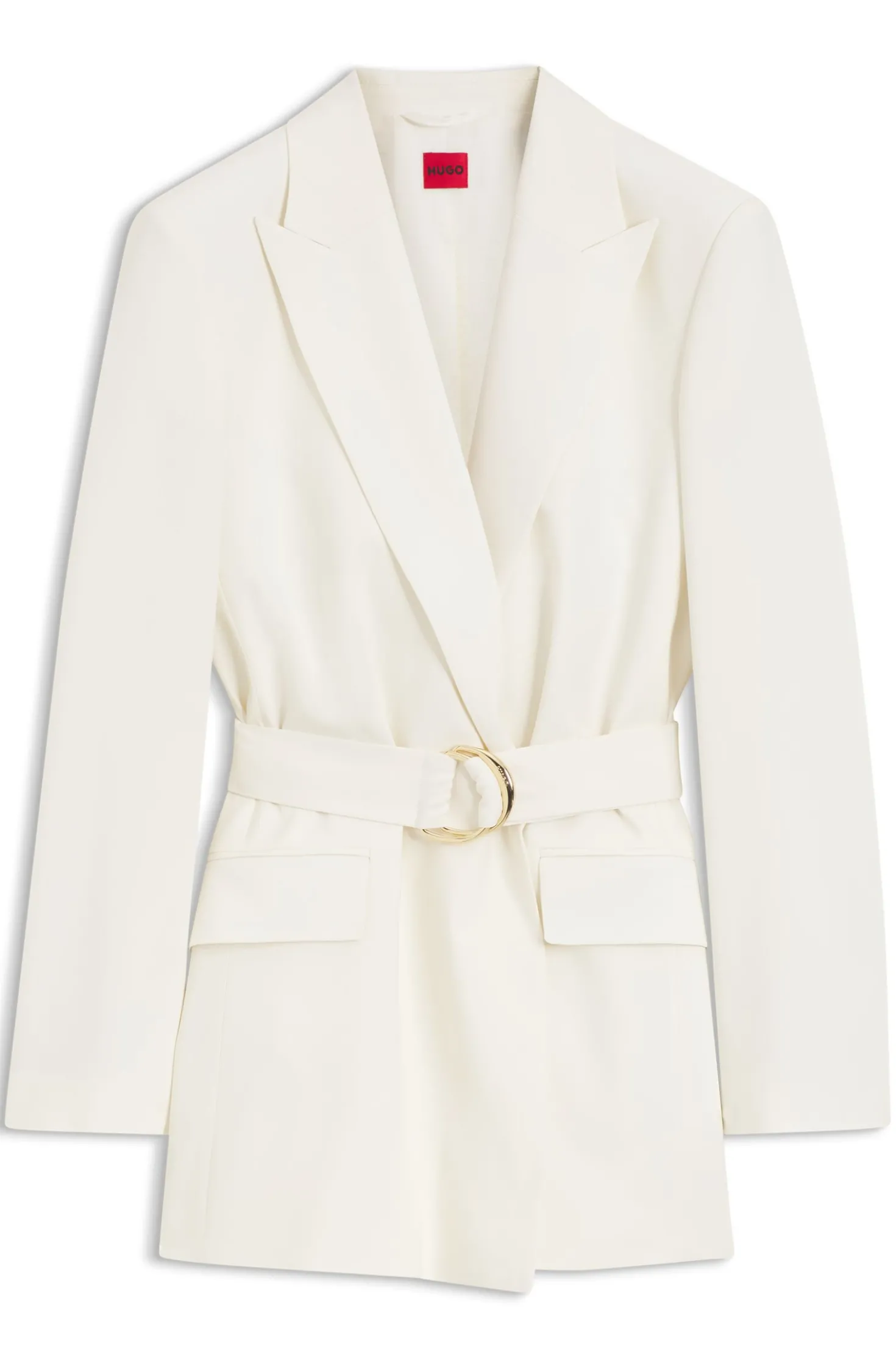 Relaxed-fit blazer with D-ring belt