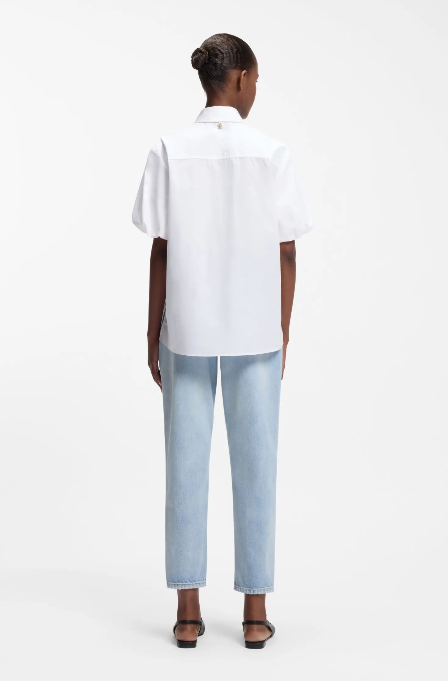 Relaxed-fit blouse in cotton poplin
