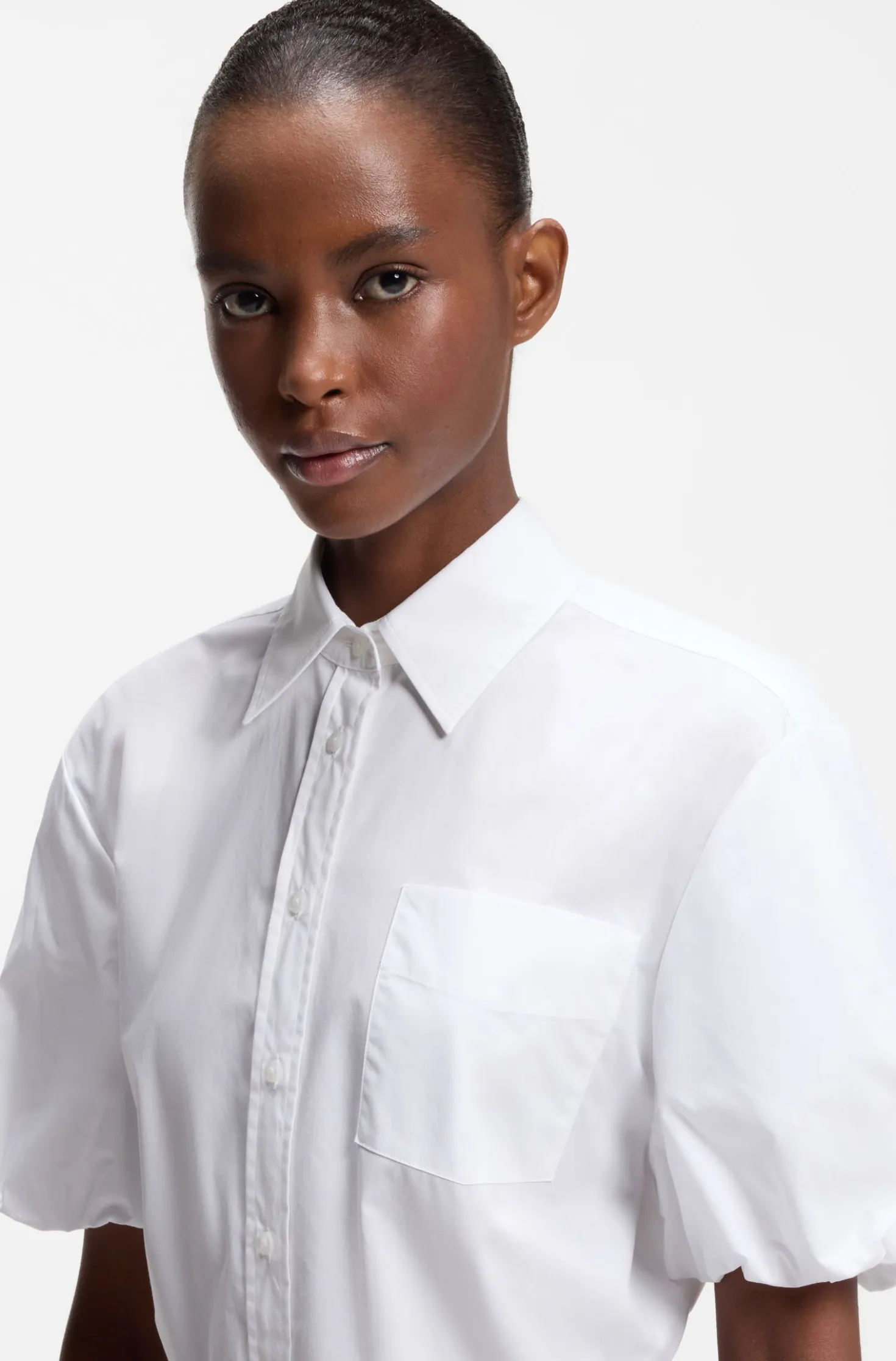 Relaxed-fit blouse in cotton poplin