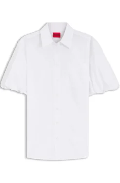 Relaxed-fit blouse in cotton poplin