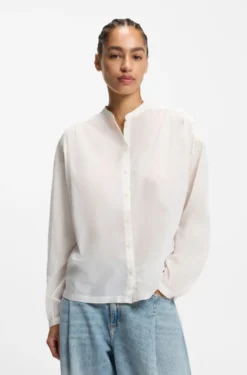 Relaxed-fit blouse in cotton voile