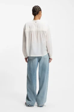 Relaxed-fit blouse in cotton voile