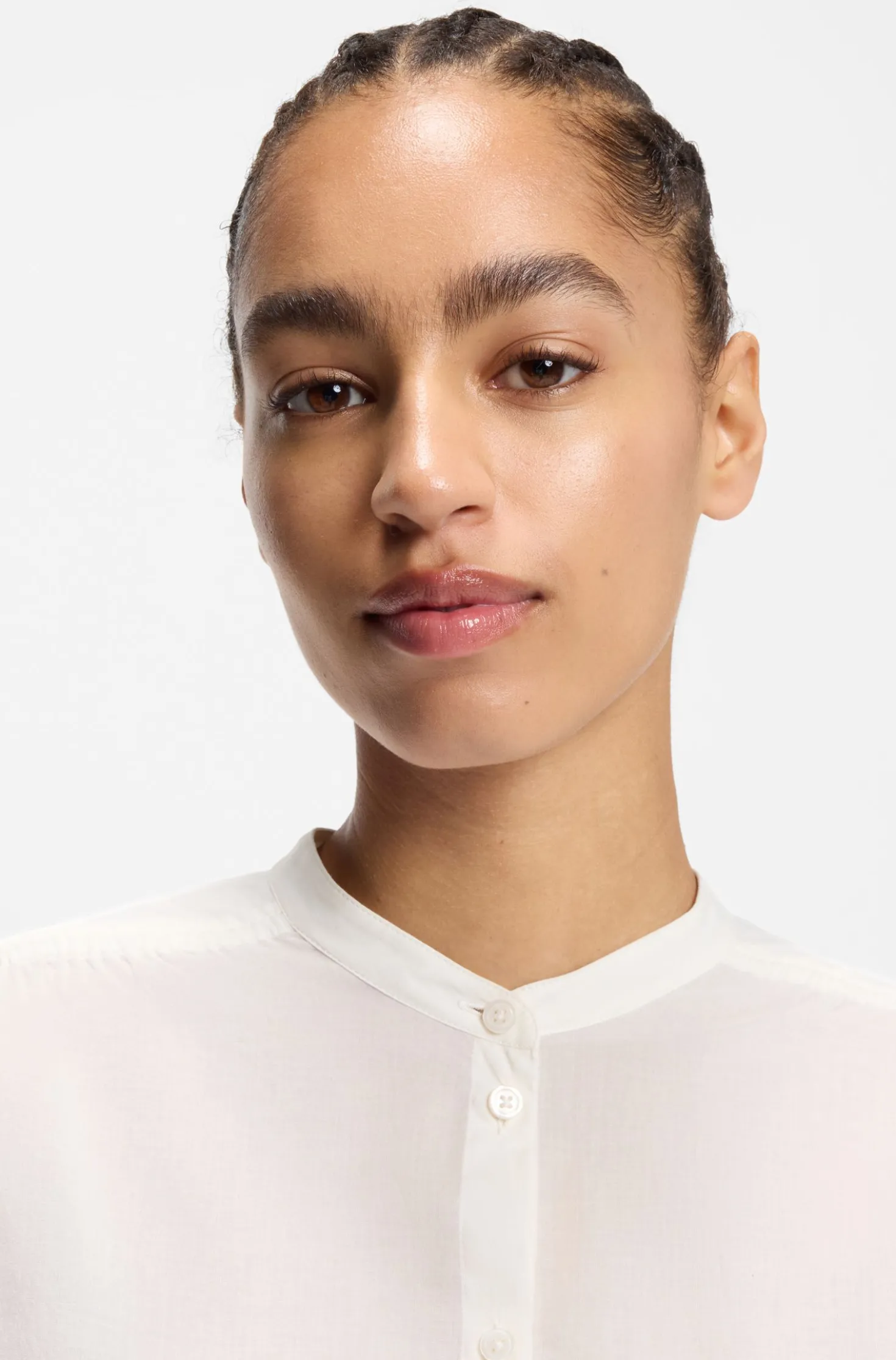 Relaxed-fit blouse in cotton voile