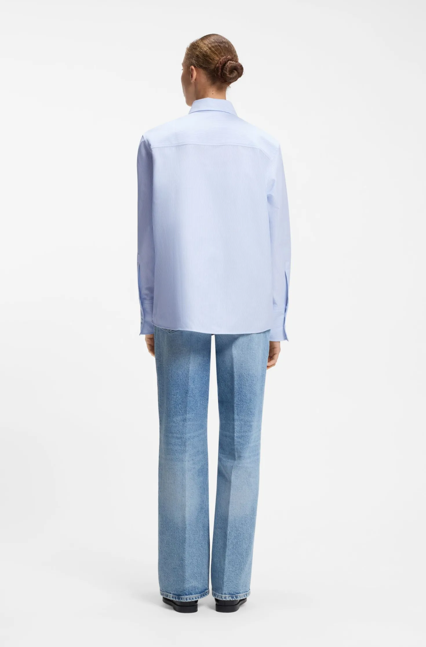 Relaxed-fit blouse in striped Oxford cotton
