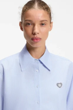 Relaxed-fit blouse in striped Oxford cotton