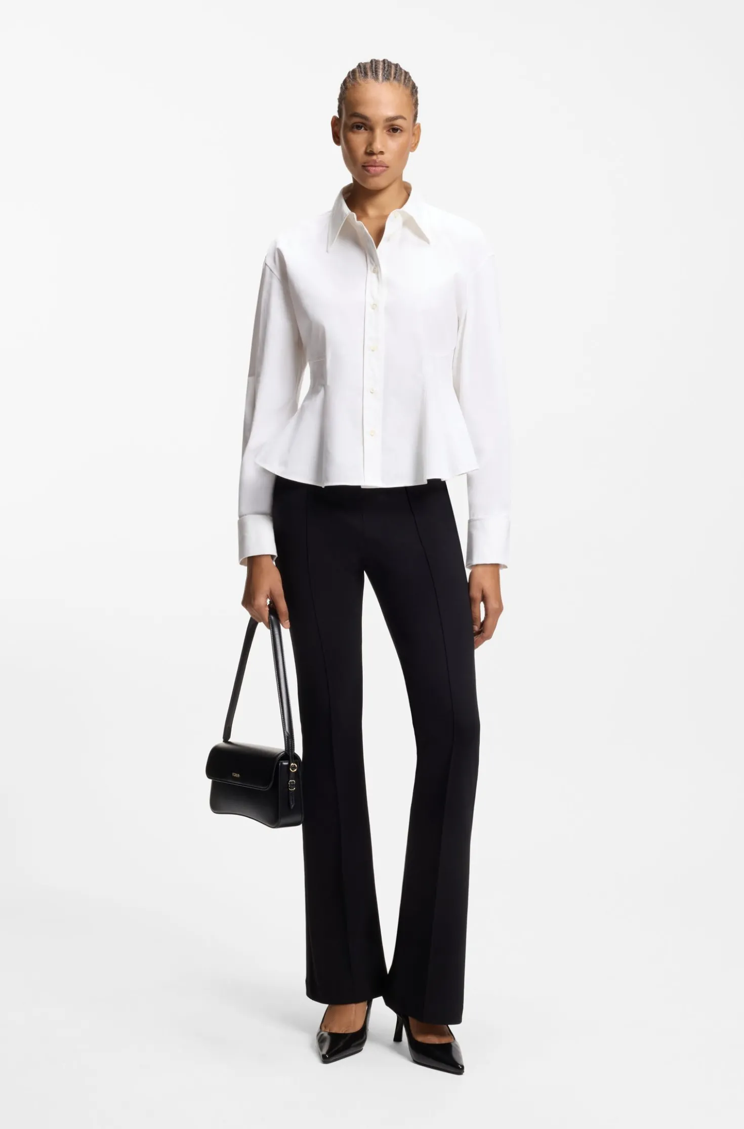 Relaxed-fit blouse with peplum hem