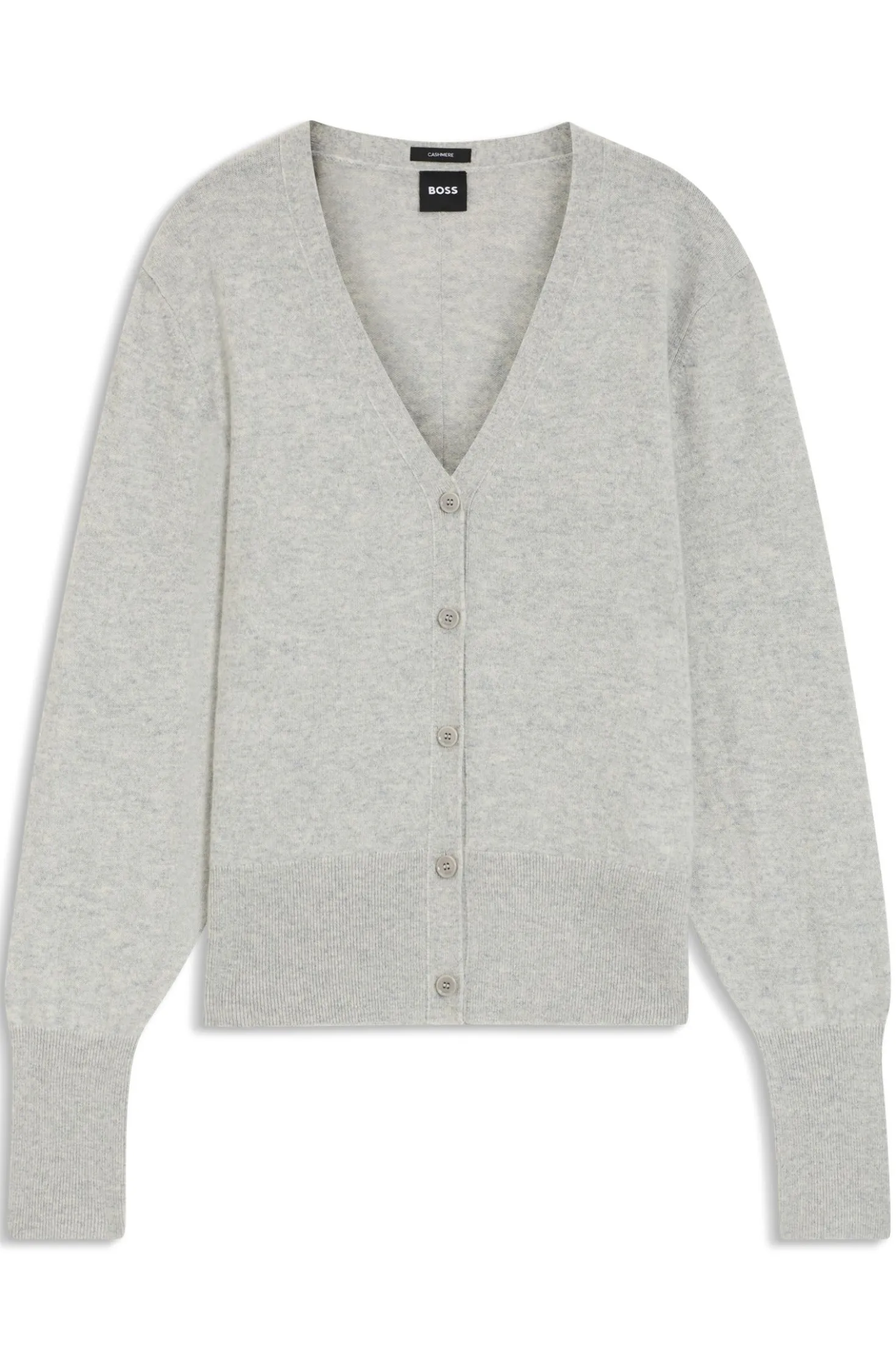 Relaxed-fit cardigan in cashmere with ribbed trims