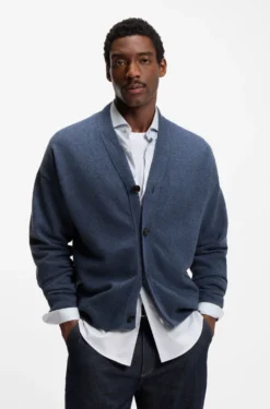Relaxed-fit cardigan in virgin wool