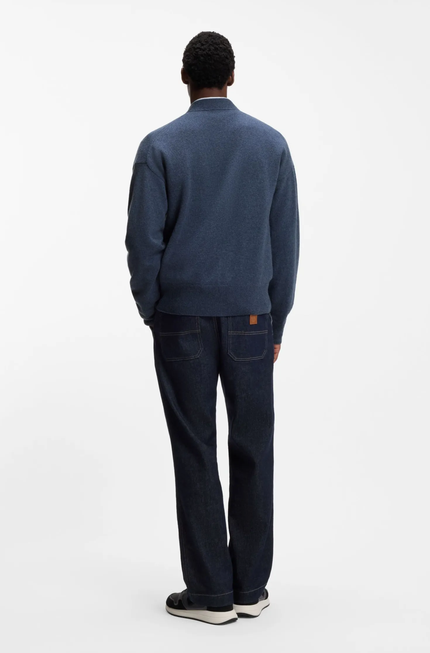Relaxed-fit cardigan in virgin wool