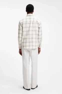 Relaxed-fit check shirt in virgin wool blend
