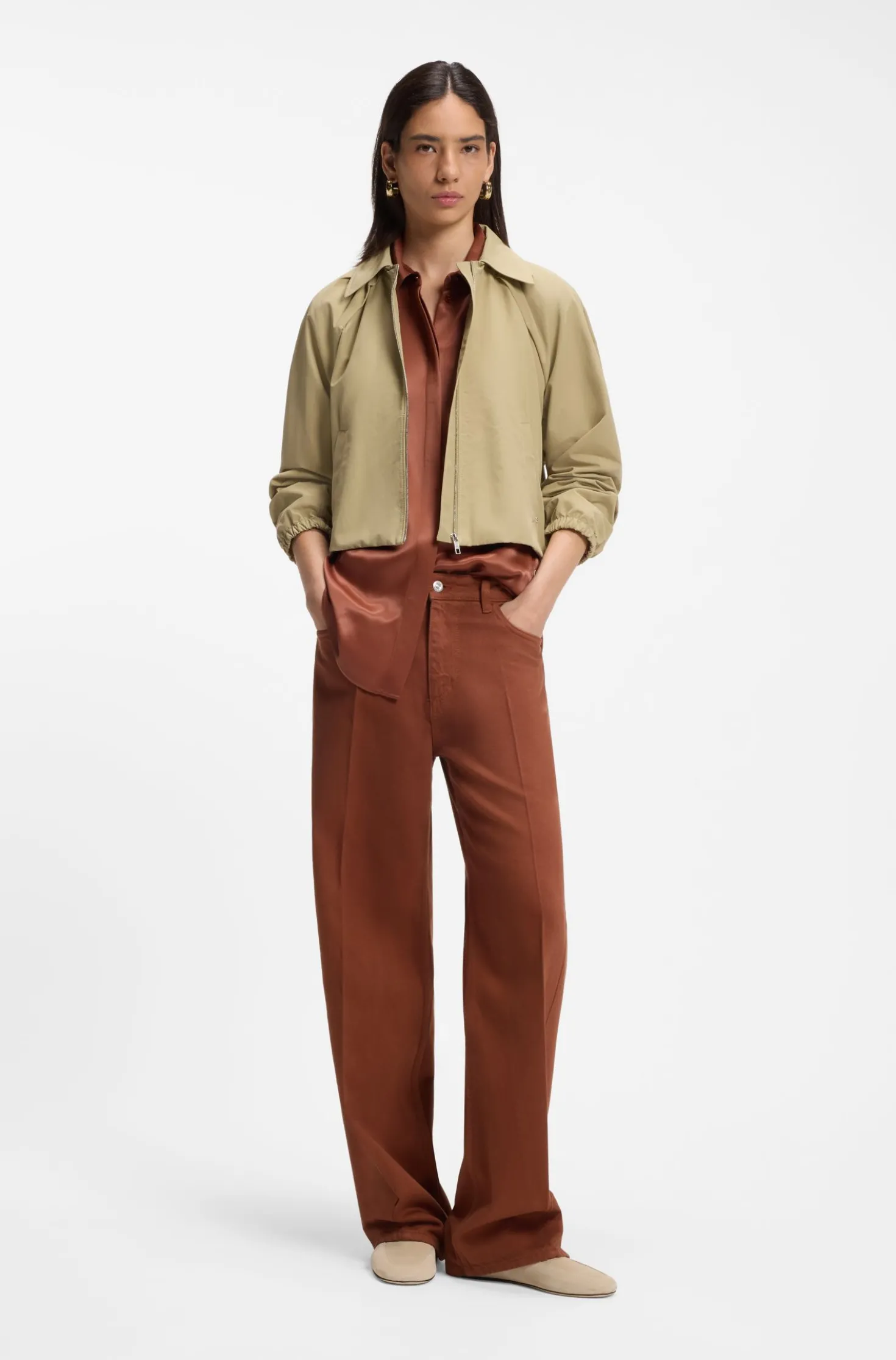 Relaxed-fit coloured jeans in soft cotton blend