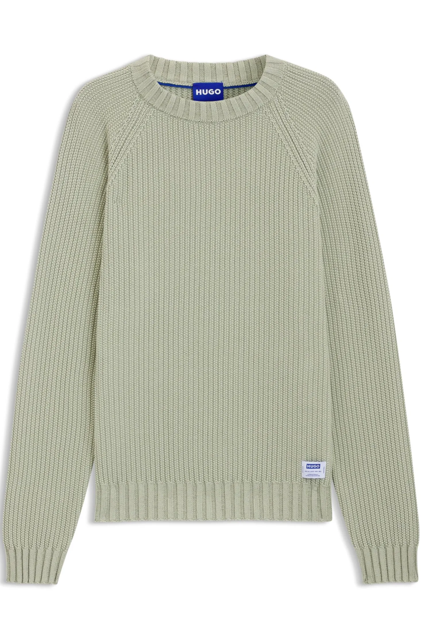 Relaxed-fit cotton sweater with raglan sleeves