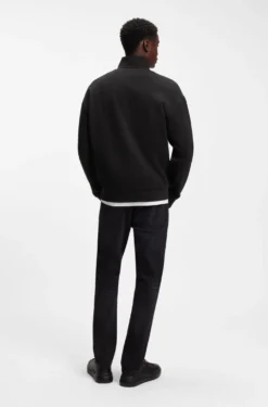 Relaxed-fit cotton sweatshirt with zip neck