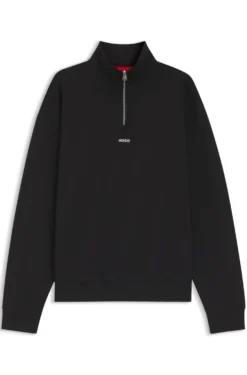 Relaxed-fit cotton sweatshirt with zip neck