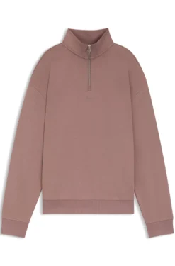 Relaxed-fit cotton sweatshirt with zip neck