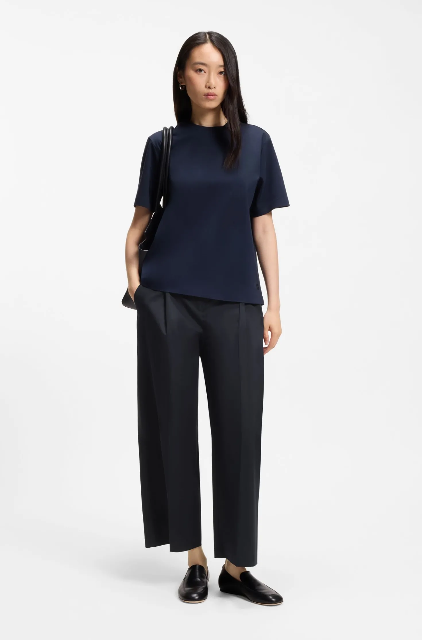 Relaxed-fit culottes in stretch cotton