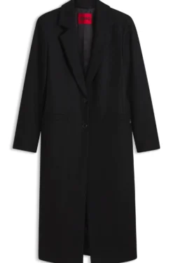 Relaxed-fit formal coat with monogram rivet